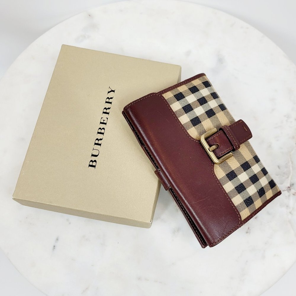 Burberry Check and Leather Bifold Wallet